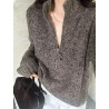New lazy style loose sweater long-sleeved vintage casual hot girl outerwear knitted top