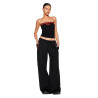 Retro hot girl contrast colour design bra top straight wide-leg pants mopping casual suit