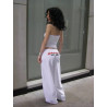 Retro hot girl contrast colour design bra top straight wide-leg pants mopping casual suit